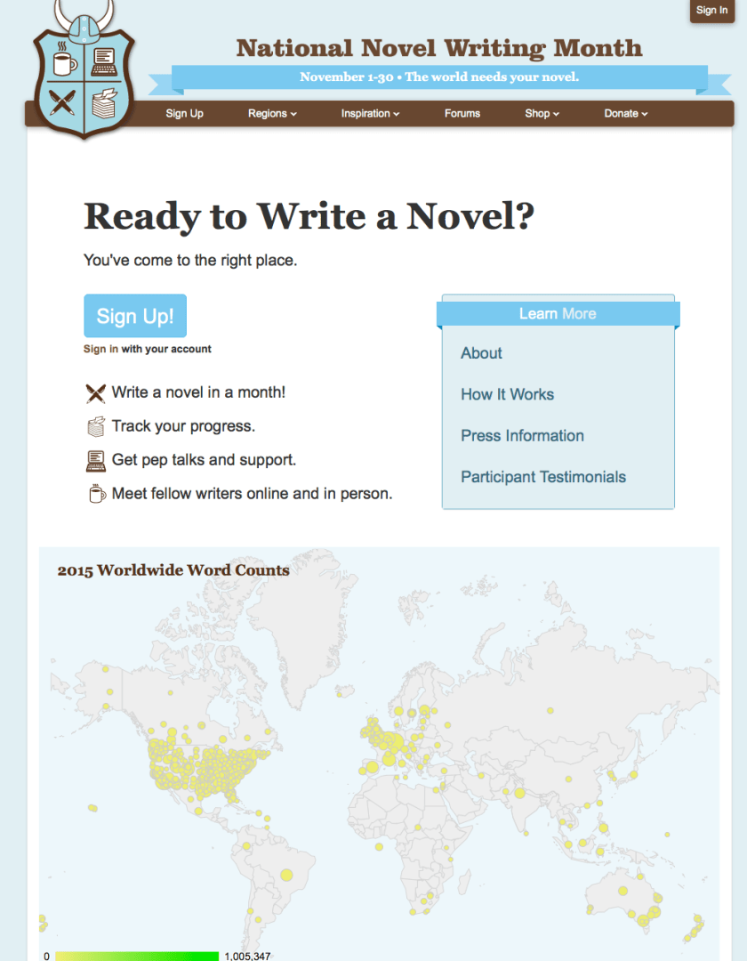 NaNoWriMo Page