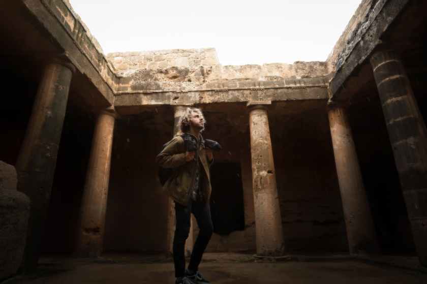 person in the middle of a building