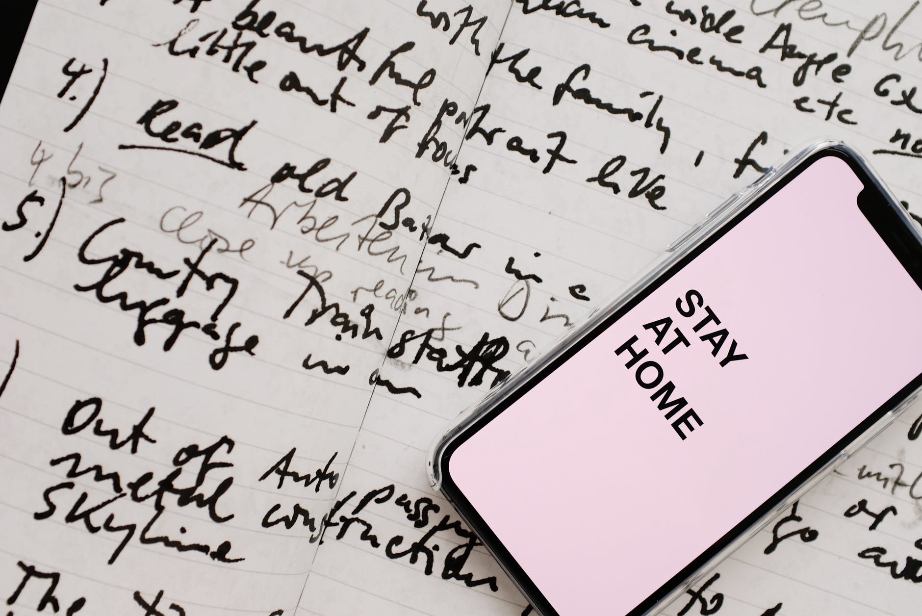 stay at home on a smartphome screen display